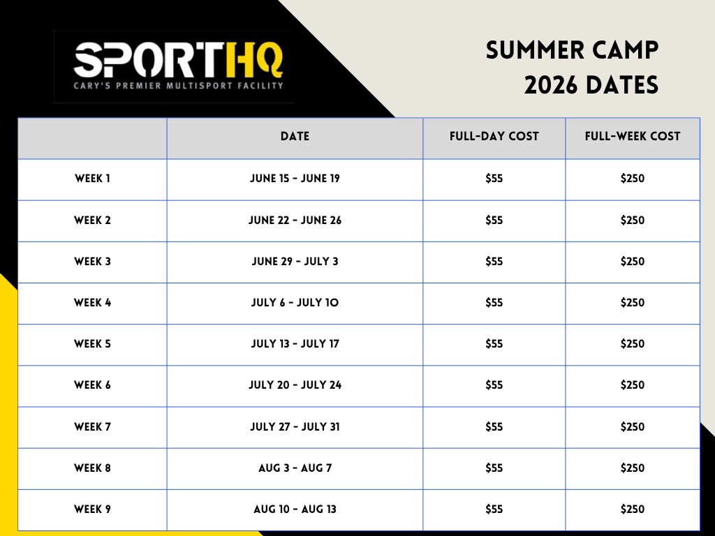 SportHQ Summer Camp Dates 2026